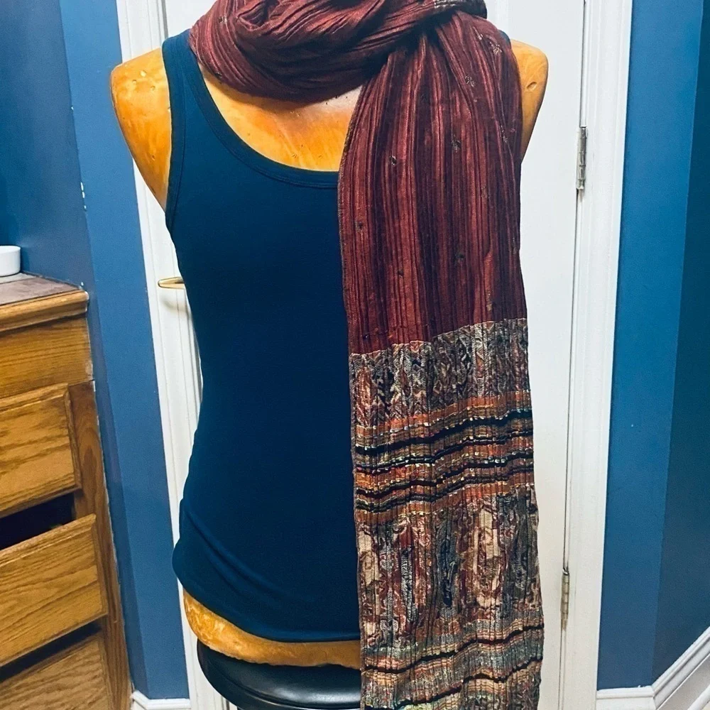 Women Long Bohemian Paisley Silk Blend Pashmina